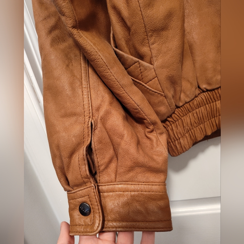 Genuine Brown Leather Jacket by Exploration - Picture 6 of 16